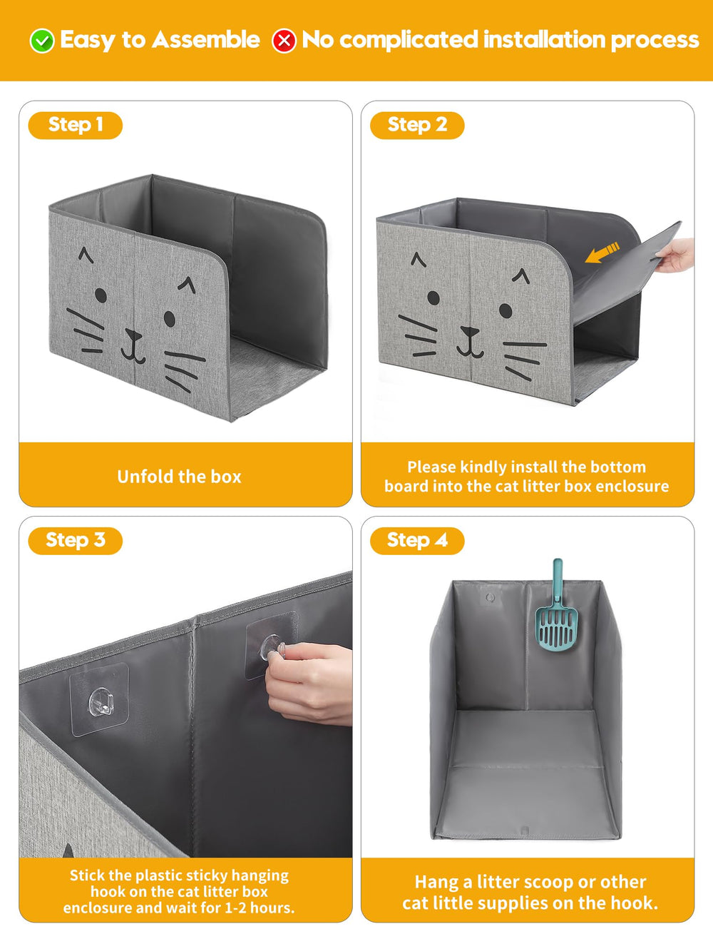 Coorganisers high-sided design helps contain urine and litter for active cats.