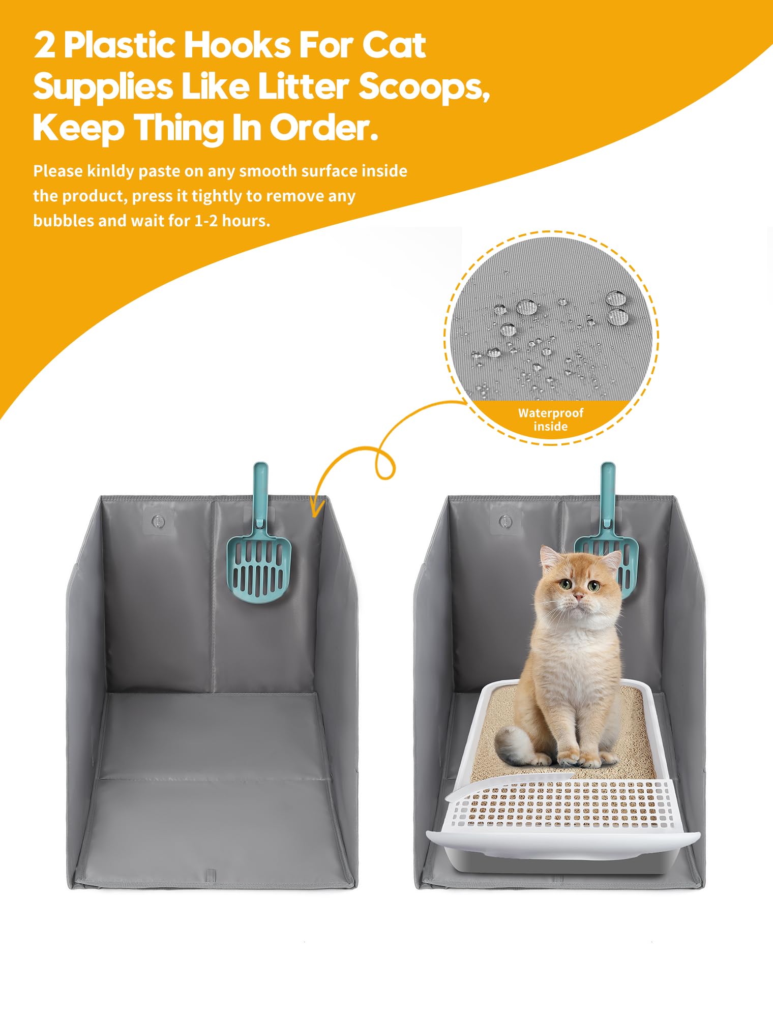 Coorganisers removable waterproof cat litter mat catches stray litter for quick cleanup.