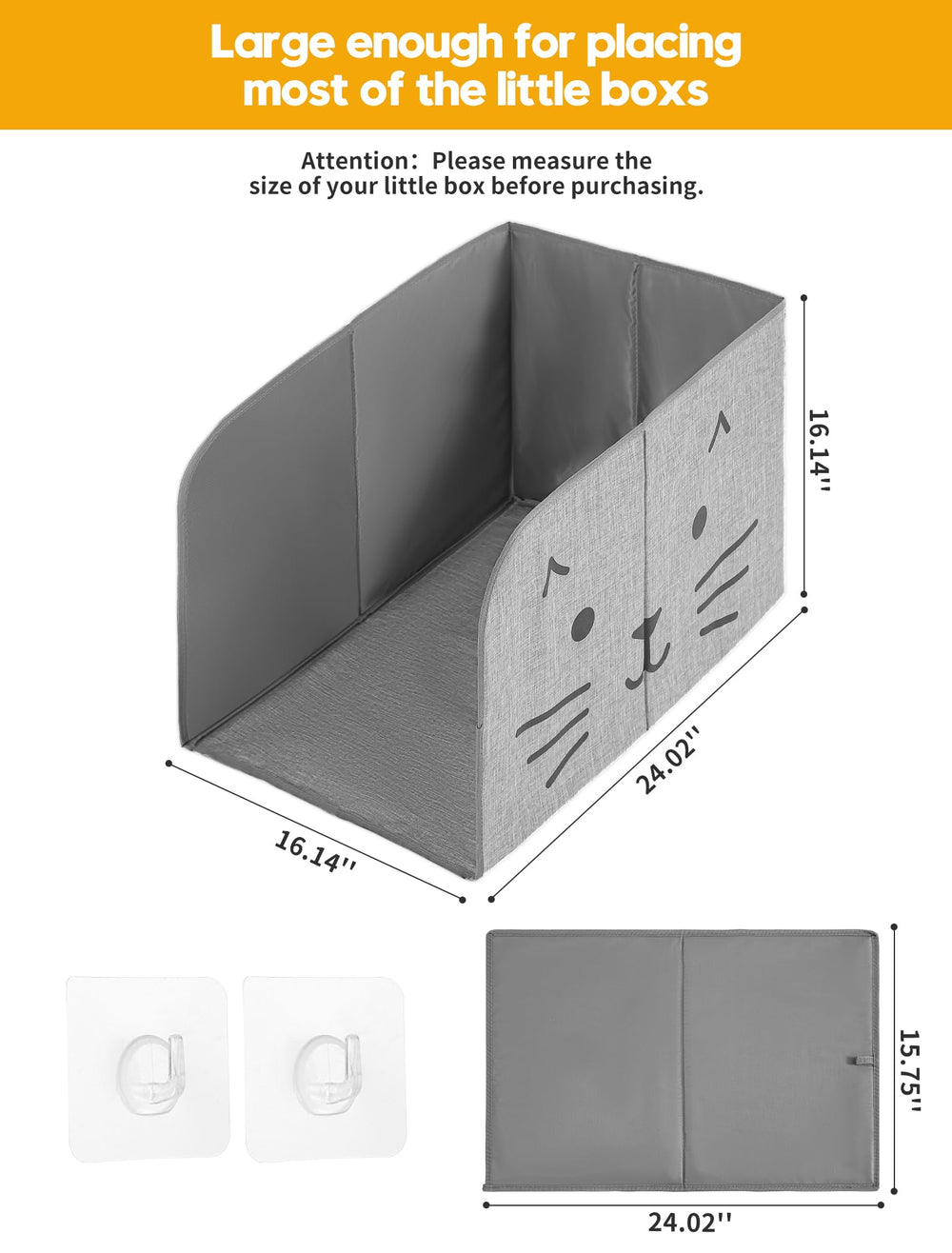 Coorganisers enclosure includes two hooks for scoop storage beside the box.