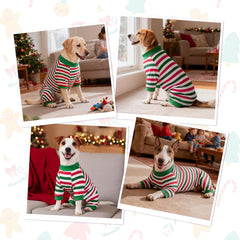 CooShou Christmas dog pajama full-body shot highlights complete warmth and easy on/off.