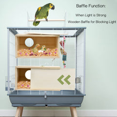 CooShou parakeet nesting box acrylic window lets you observe nesting with minimal disturbance.