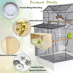CooShou parakeet nesting box includes screws and perches for easy setup.