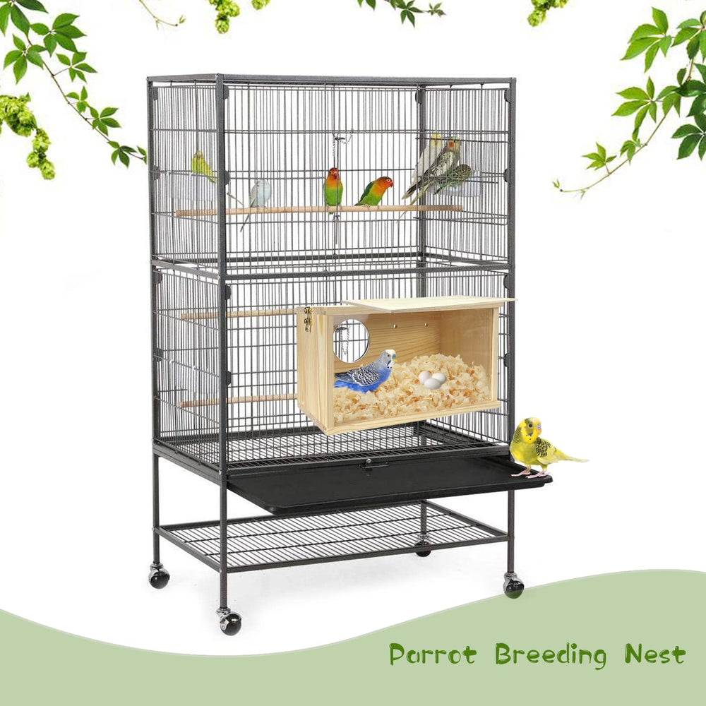 CooShou parakeet nesting box comes in three sizes for cockatiels.
