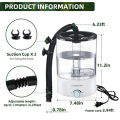 COOSPIDER 4.2L capacity highlights extended run time for terrariums.