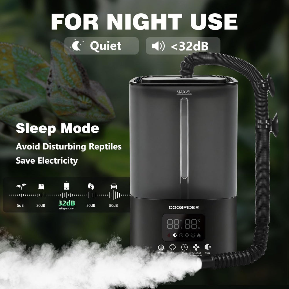COOSPIDER 5L reptile fogger top-fill design for easy refilling.