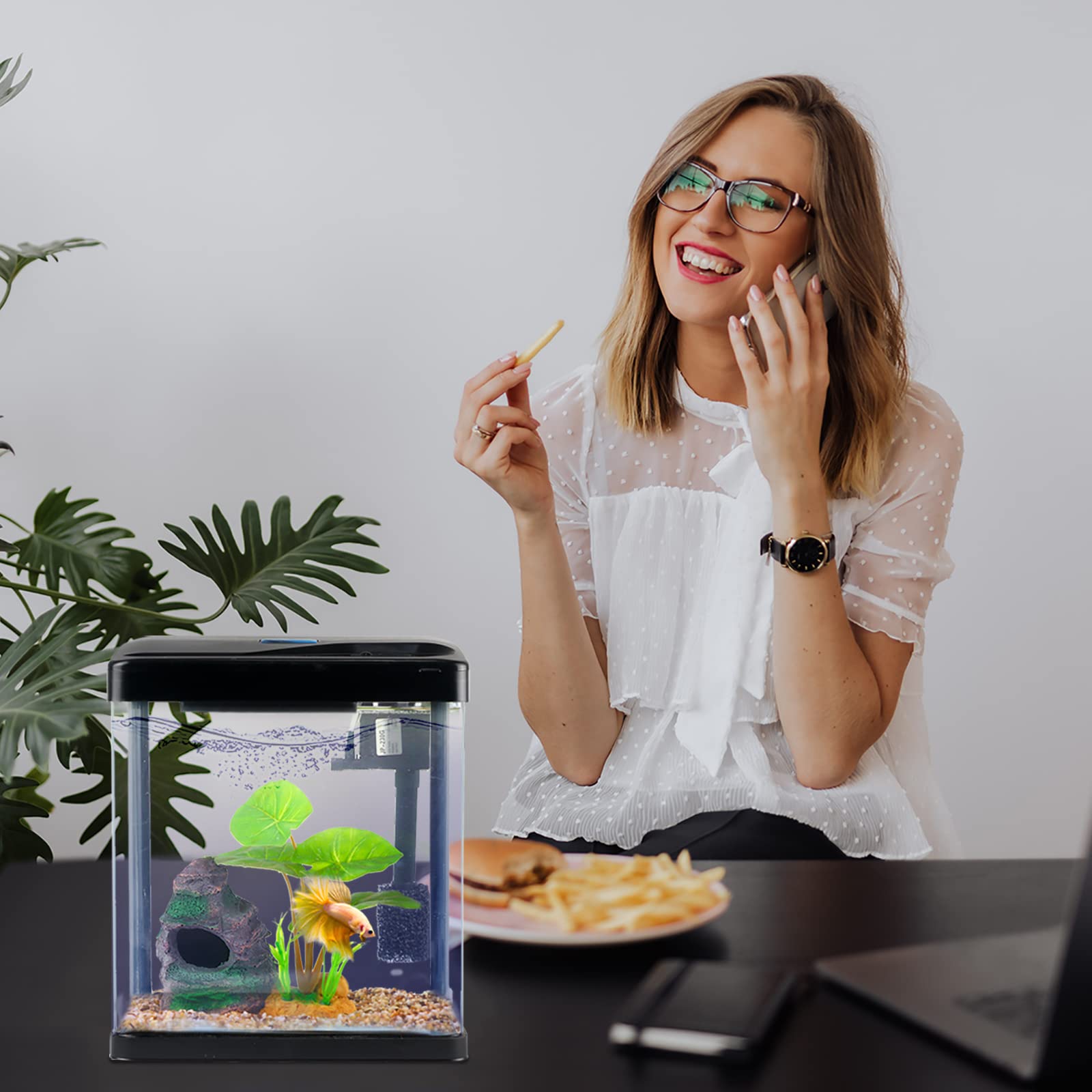 COOSPIDER Betta Tank compact design saves space in small rooms or offices.