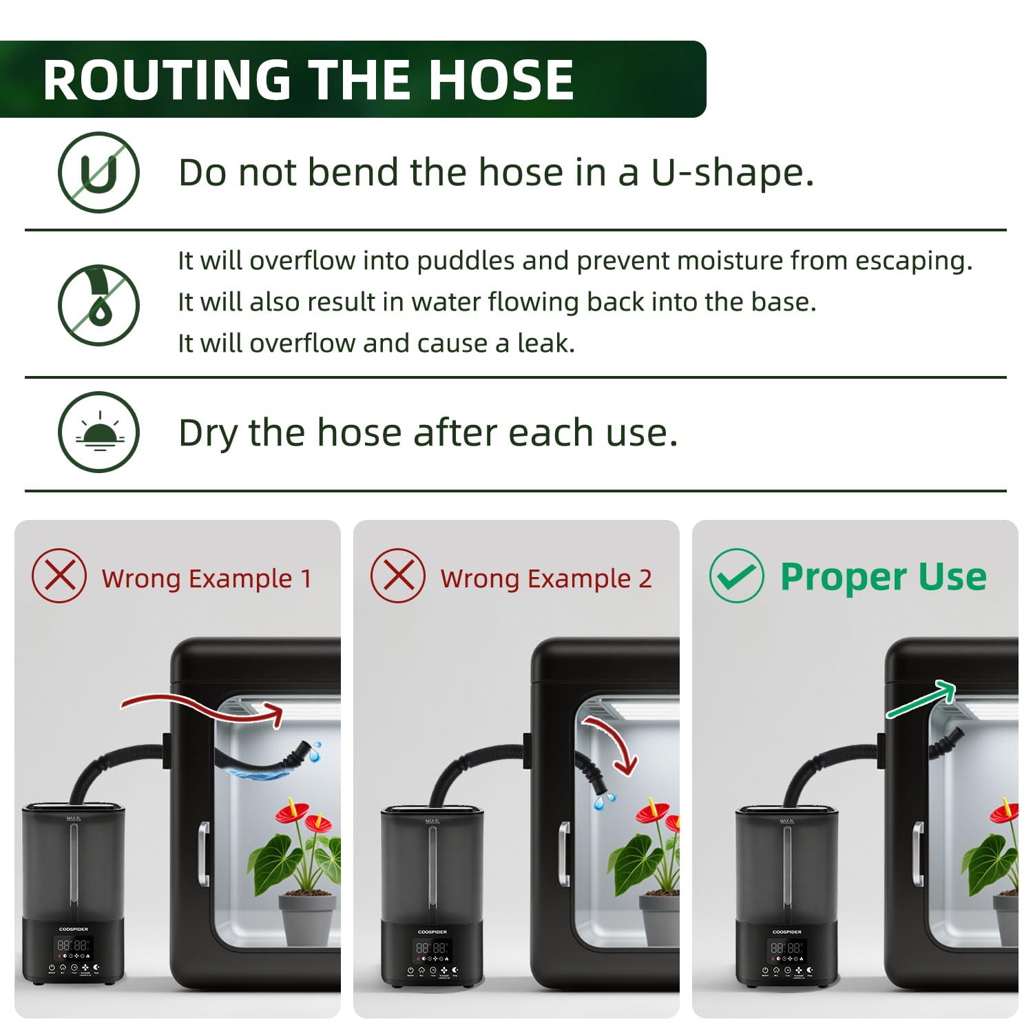 COOSPIDER fogger removable tank facilitates top filling and cleaning.