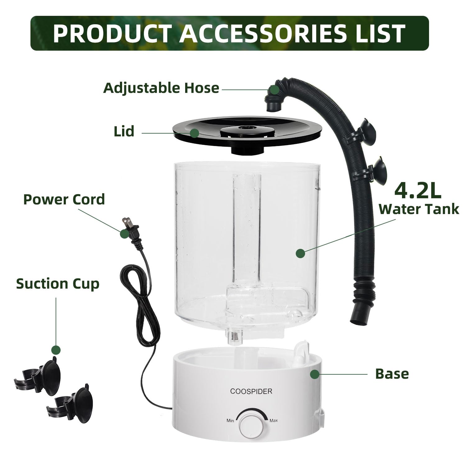 COOSPIDER 1-year warranty image reinforces dependable support after purchase.