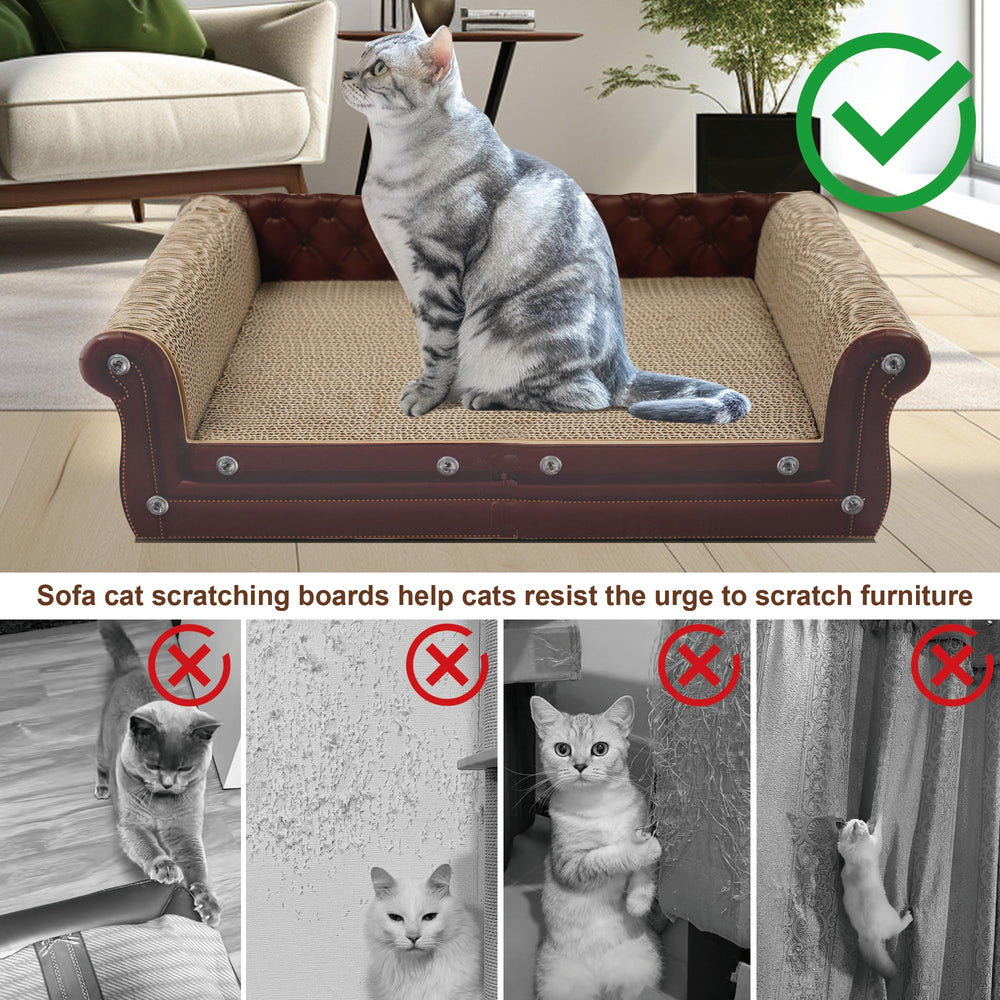 COOZMENT Scratching Sofa backrest detail with leaning support.