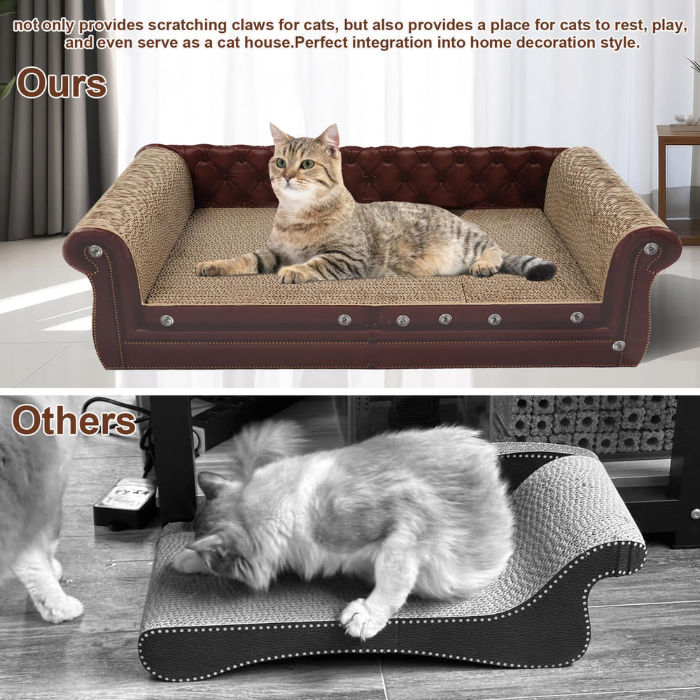 COOZMENT Scratching Sofa catnip integration demonstrates added attraction for playful cats.