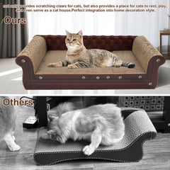 COOZMENT Scratching Sofa catnip integration demonstrates added attraction for playful cats.