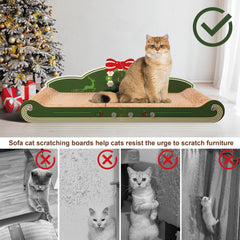 COOZMENT sofa-scratching-couch cardboard material highlights durable, eco-friendly scratching surface.