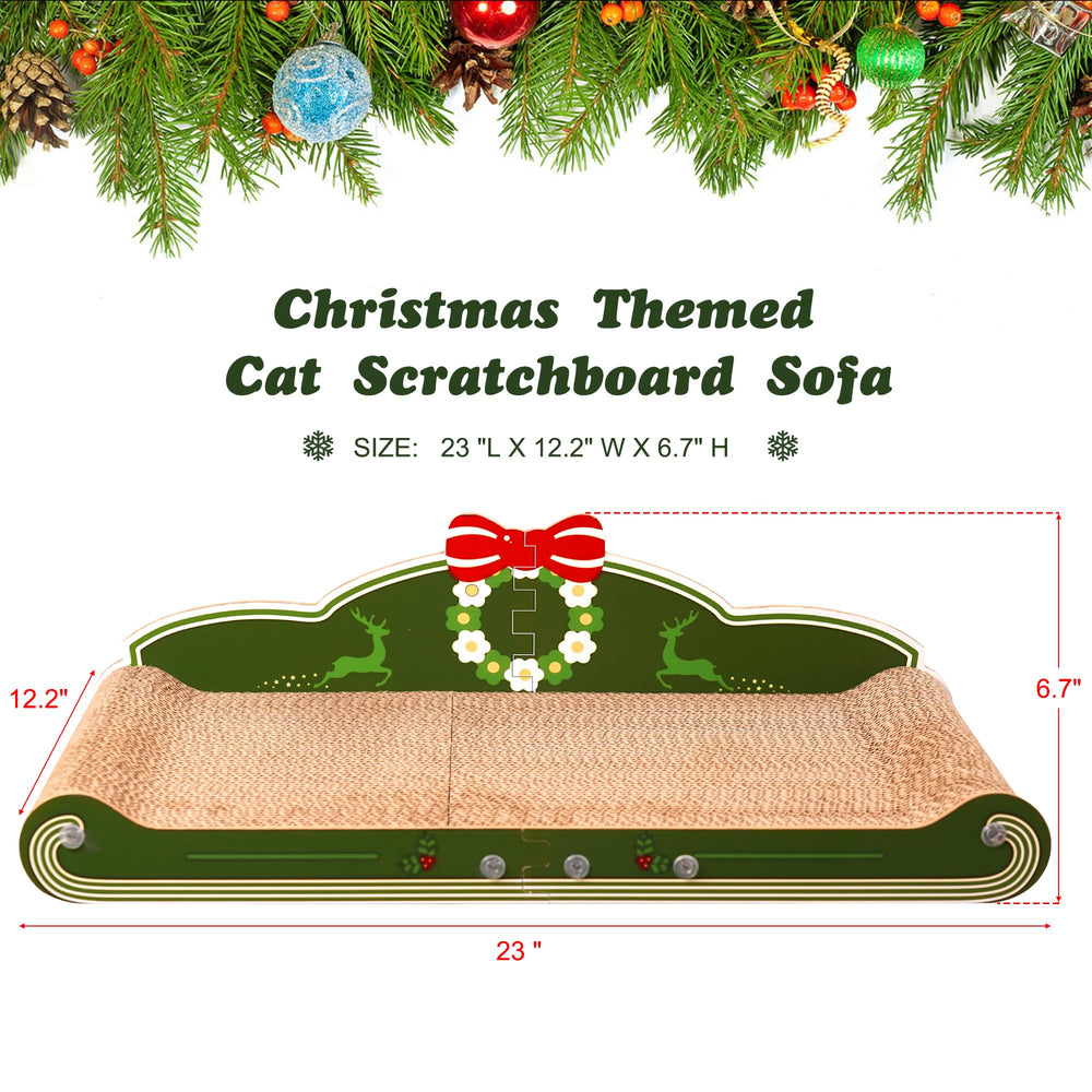 COOZMENT sofa-scratching-couch Christmas design creates cozy ambiance for playful cats.