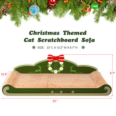 COOZMENT sofa-scratching-couch Christmas design creates cozy ambiance for playful cats.