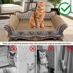 COOZMENT sofa-shaped scratching couch includes organic catnip for mental relaxation during play