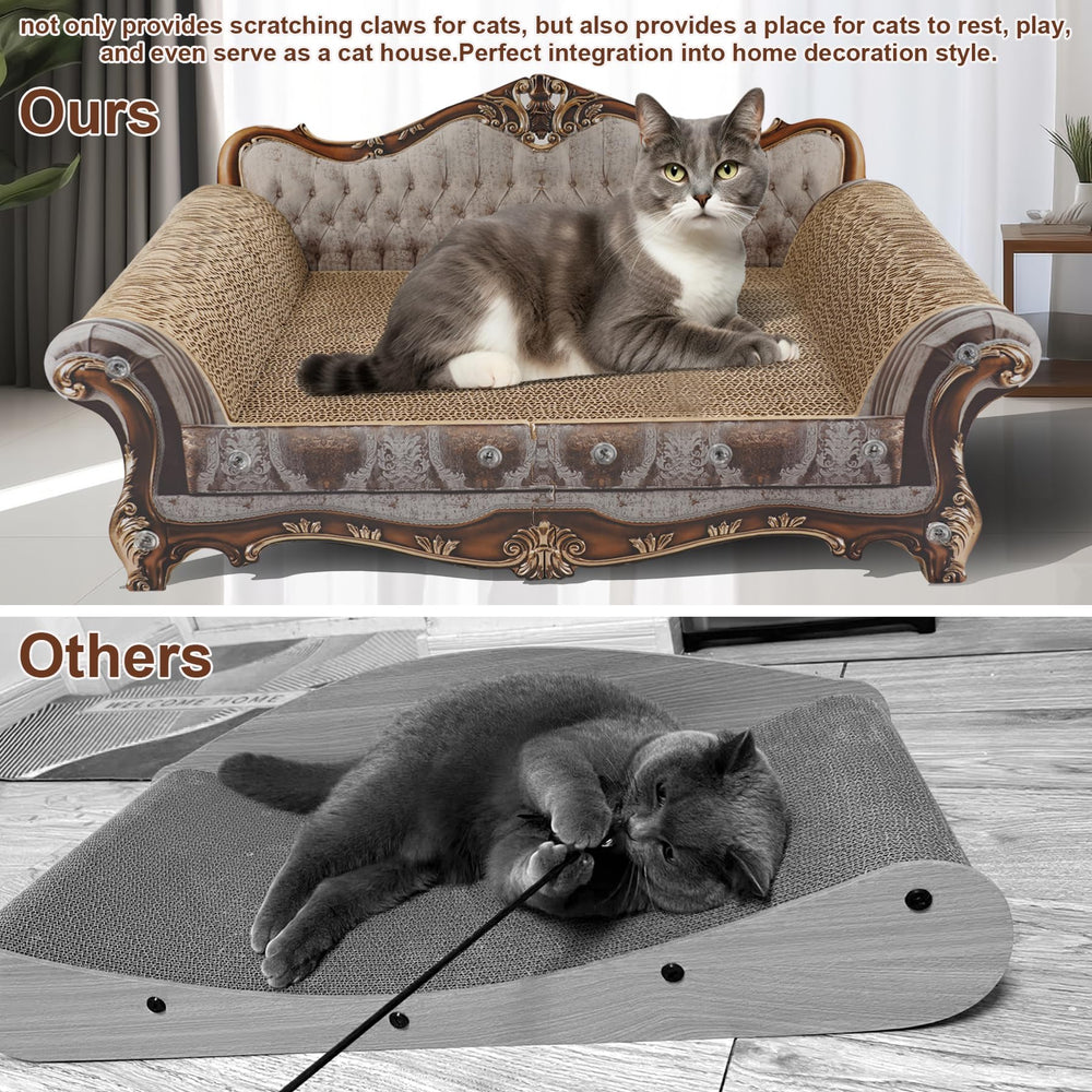 COOZMENT sofa-shaped scratching couch uses 100 recycled cardboard for durable eco-friendly use