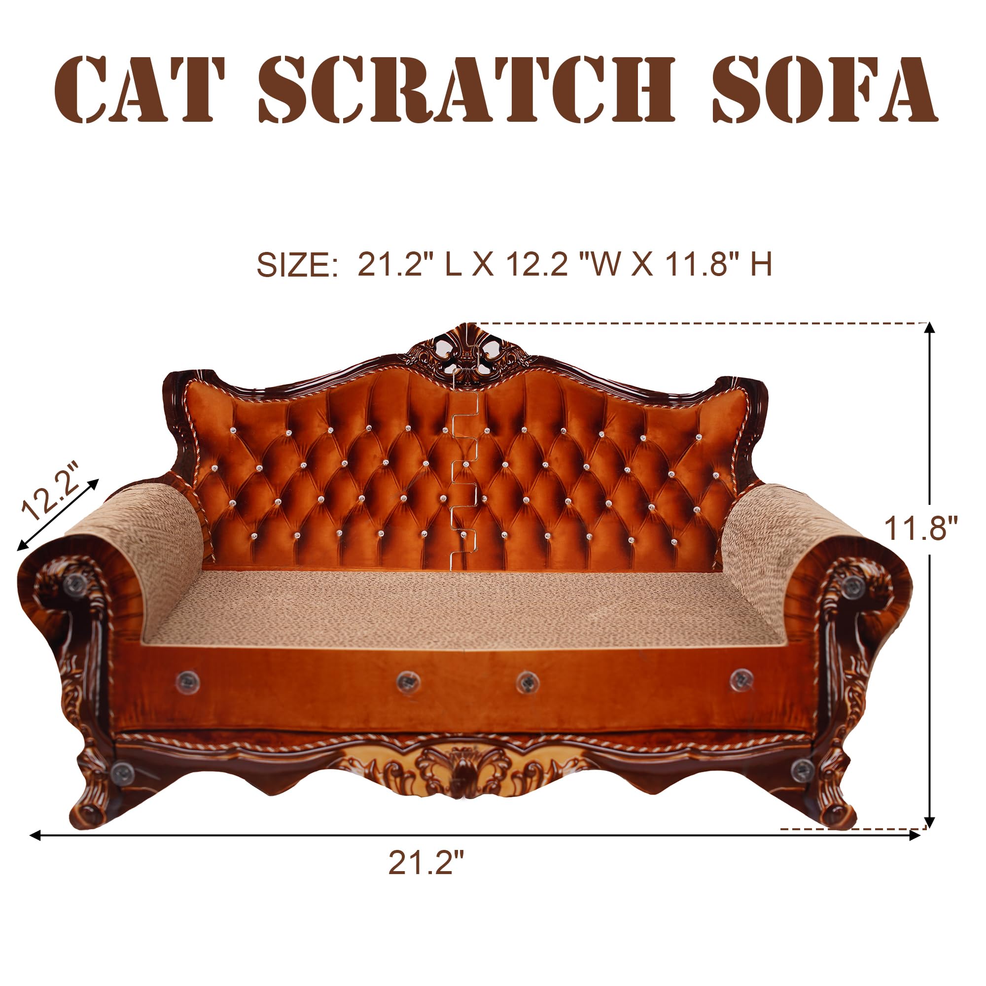 Coozment Sofa Scratcher side angle highlights backrest and arms for comfy lounging.
