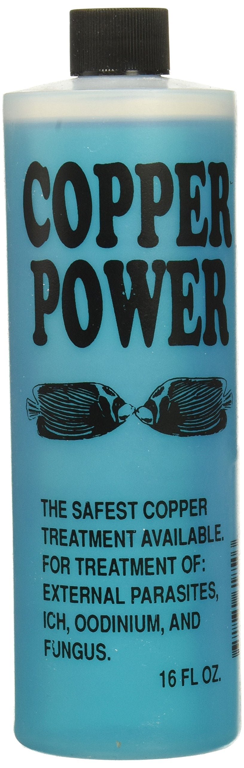 Copper Power Endich ACP0016B blue treatment bottle closeup for marine fish care