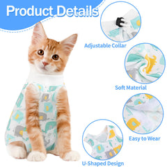 Coppthinktu cat recovery suit adjustable neck provides secure, custom fit for extended wear.