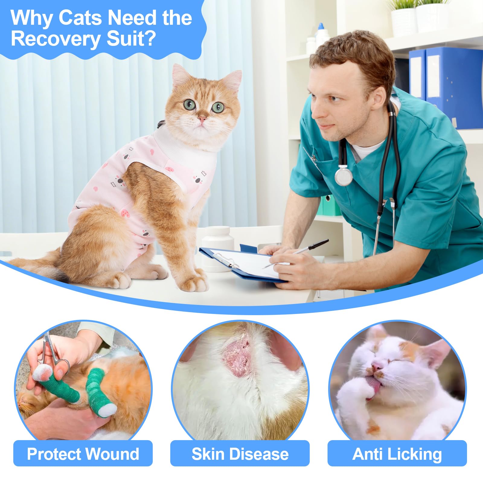 Coppthinktu breathable kitten recovery suit supports comfortable healing after spay.