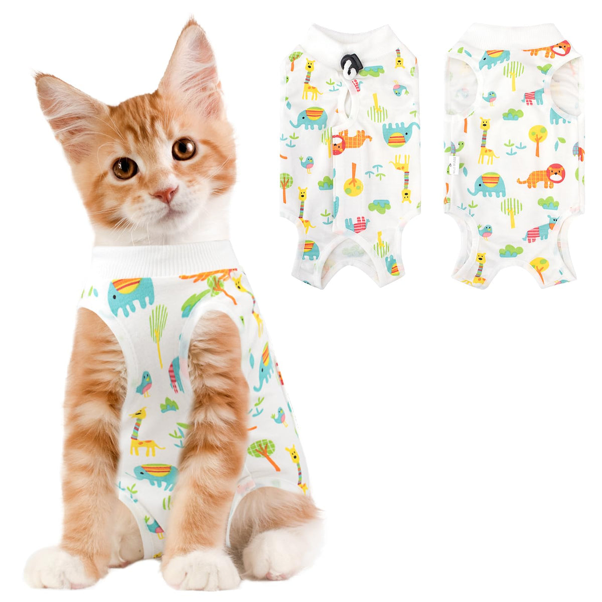 Coppthinktu cat recovery suit breathable fabric on chest area supports post-surgery comfort