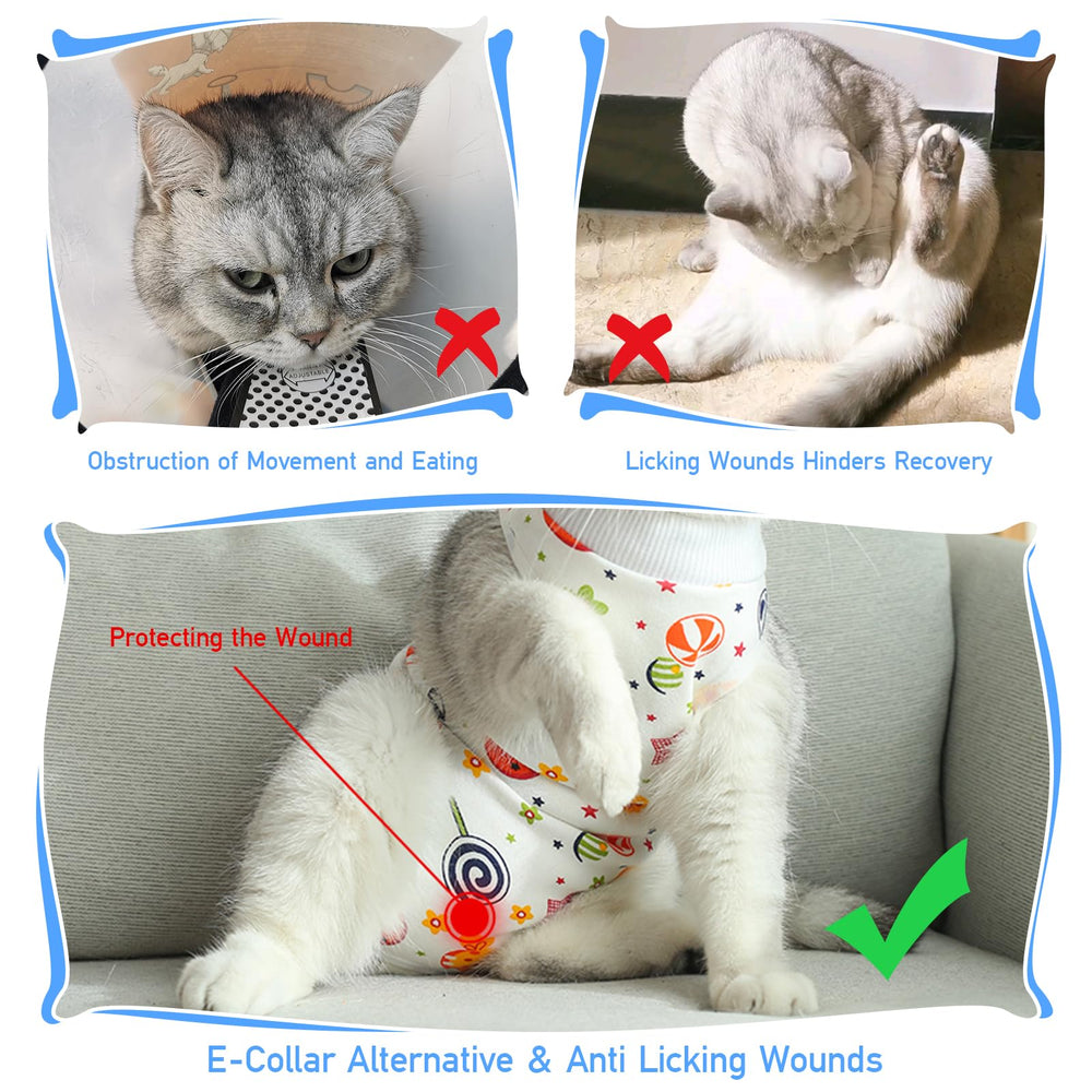 Coppthinktu cat recovery suit closeup material highlights breathable fabric for comfortable healing