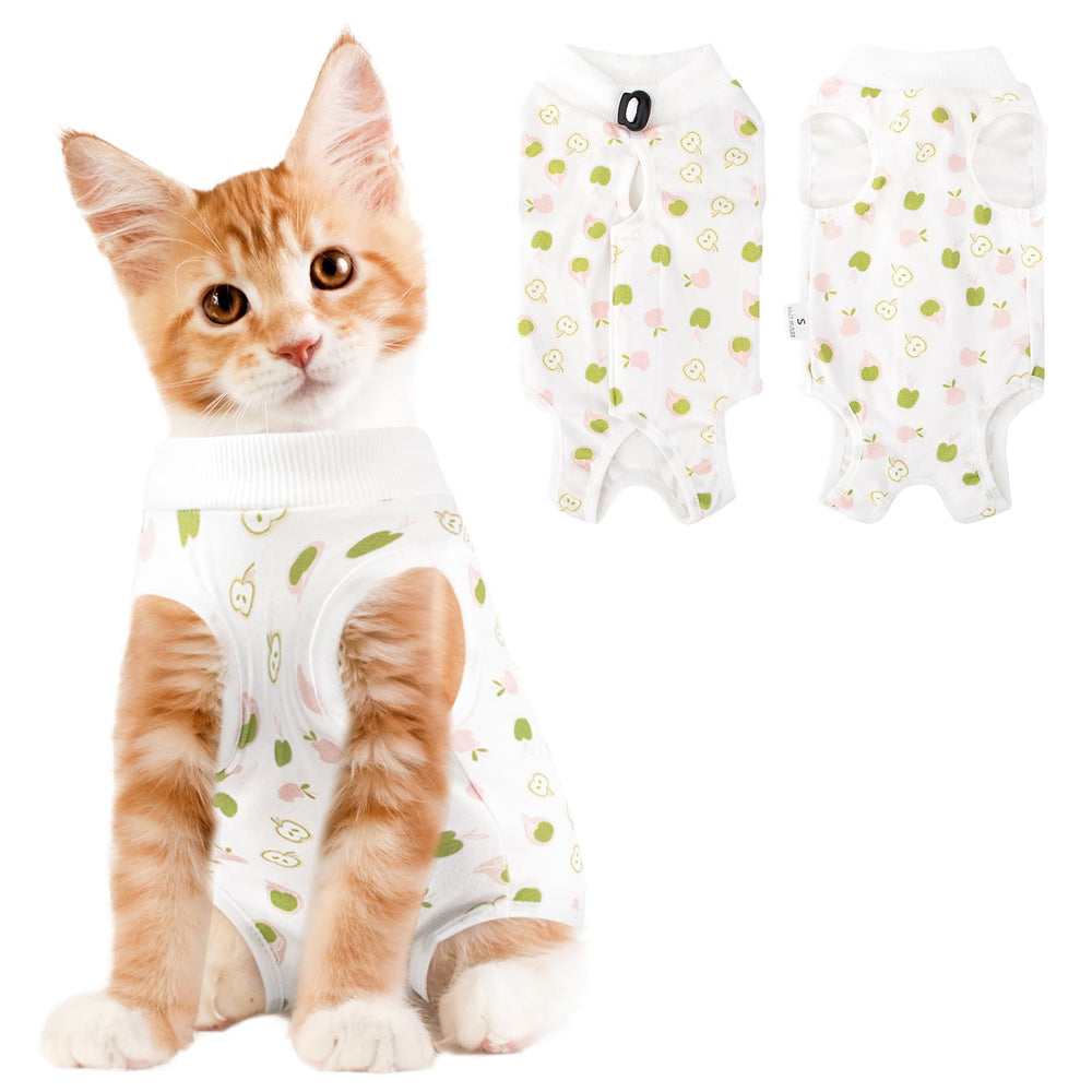 Coppthinktu cat recovery suit female front view shows breathable fabric for post-surgery comfort
