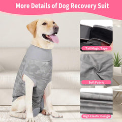 Coppthinktu dog onesie outer layer cuttable design for easy relief without removal.