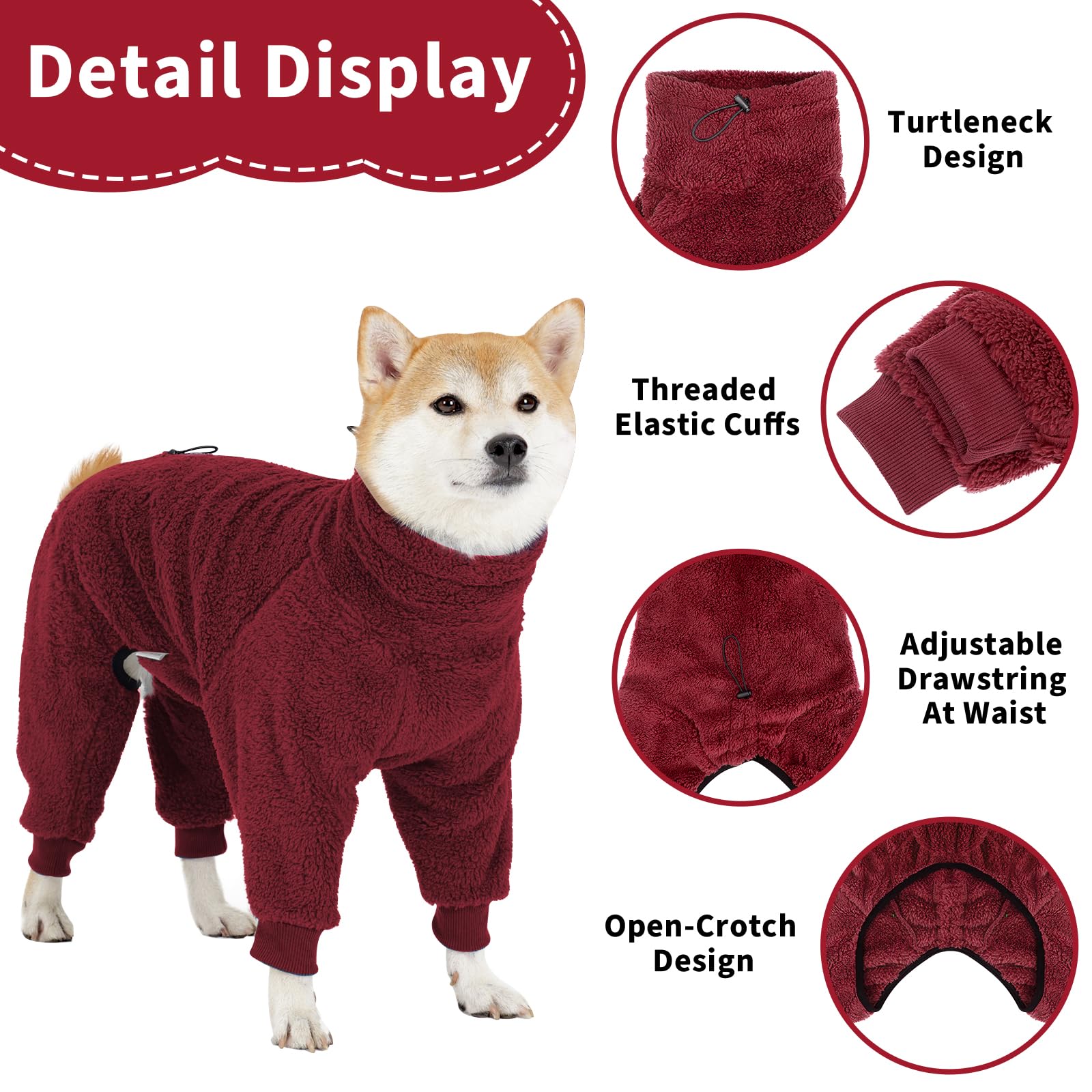 Coppthinktu dog winter coat belly-open design enables easy potty breaks