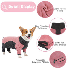 Coppthinktu dog winter coat pink XXL back view highlights full coverage protection