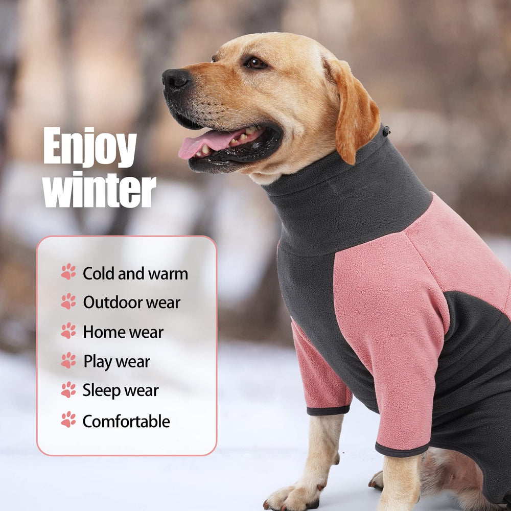Coppthinktu fleece dog jacket pink XXL machine washable for simple care