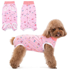 Coppthinktu Recovery Suit dogs closeup shows soft fabric for gentle post-surgery comfort