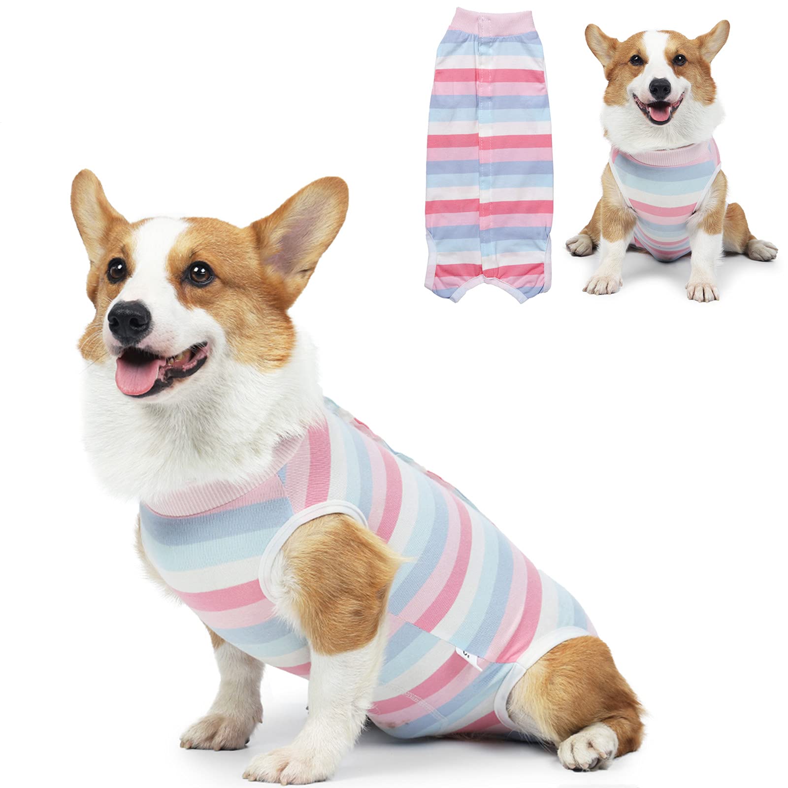 Coppthinktu traje de recuperación para perro con botones para poner y quitar fácilmente