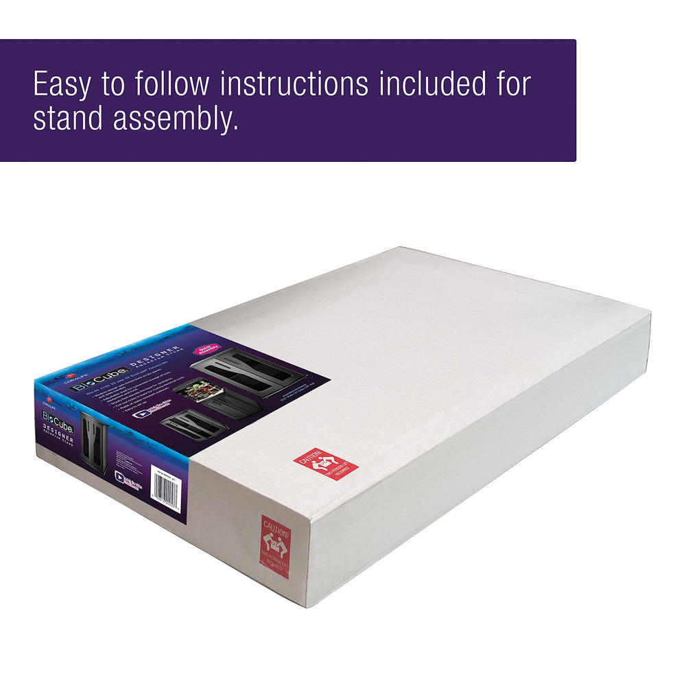 Coralife BioCube stand elevated feet improve stability and airflow.