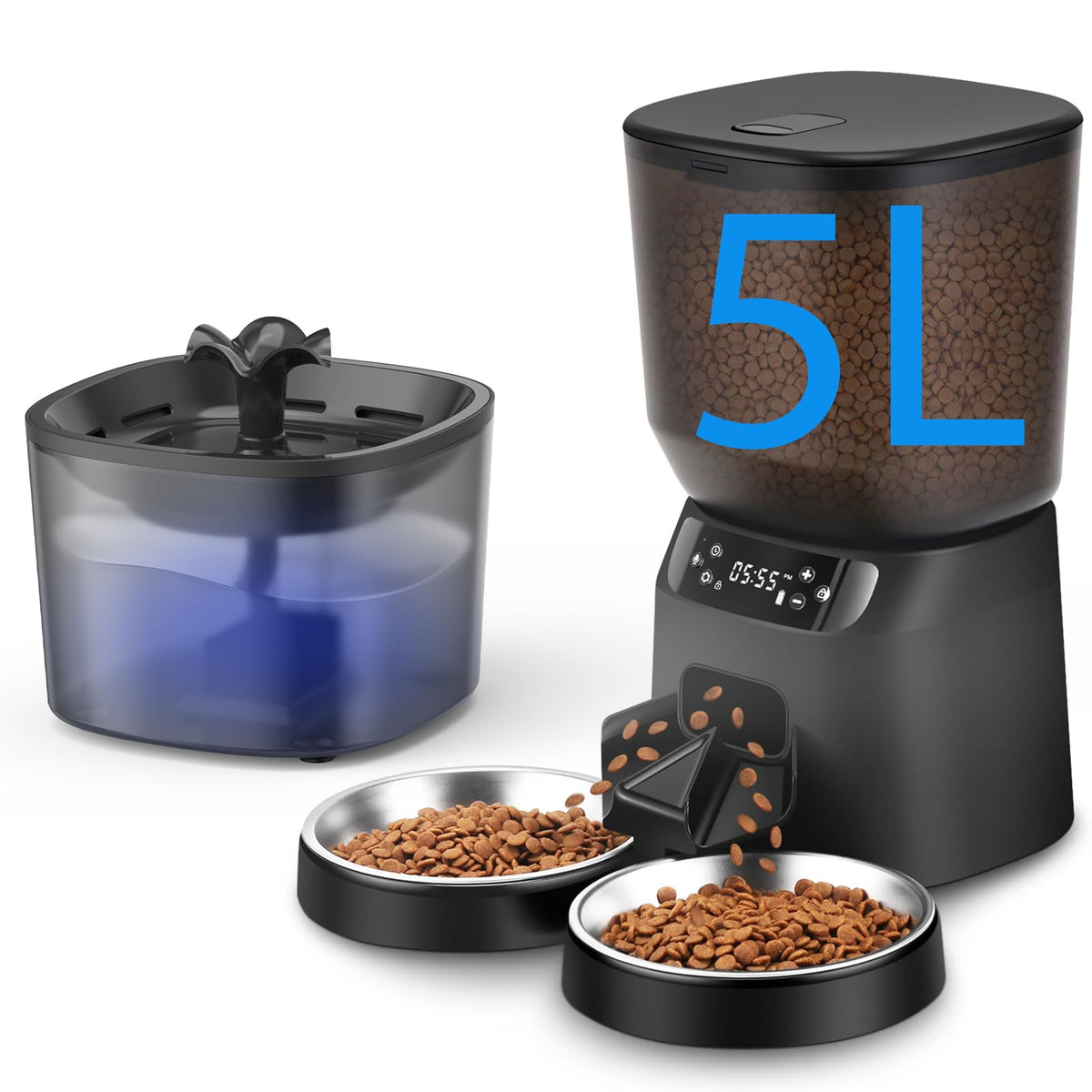 CORGOTE automatic cat feeder front view shows reliable timed meals for busy homes