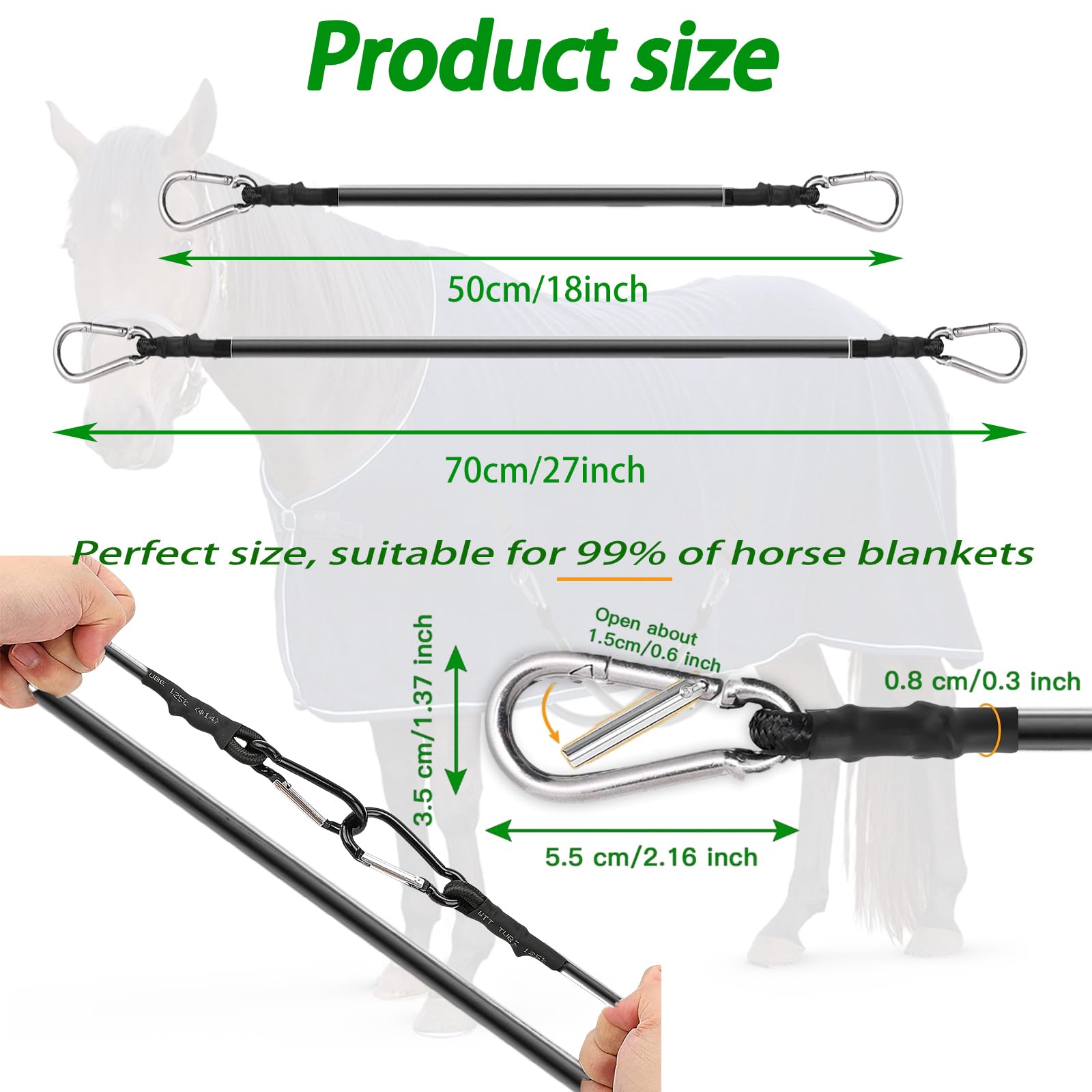 Corztg elastic leg strap demonstrates durable stretch for flexible attachment on winter blankets.