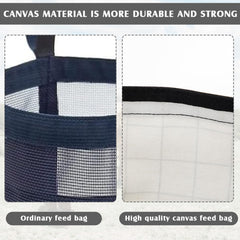 Cosblank horse feed bag reinforced bottom adds durability during use