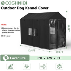 COSHNIBI kennel cover waterproof outer material keeps kennels dry during rain.