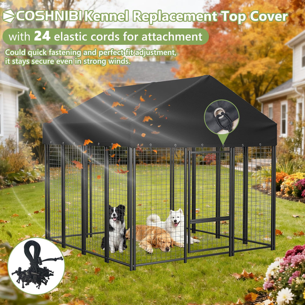 COSHNIBI tear-resistant cover shields kennel from rain and wind.