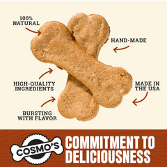 Cosmo's Snack Shack Peanut Butter Bakery Bone USA-made label—American-sourced ingredients