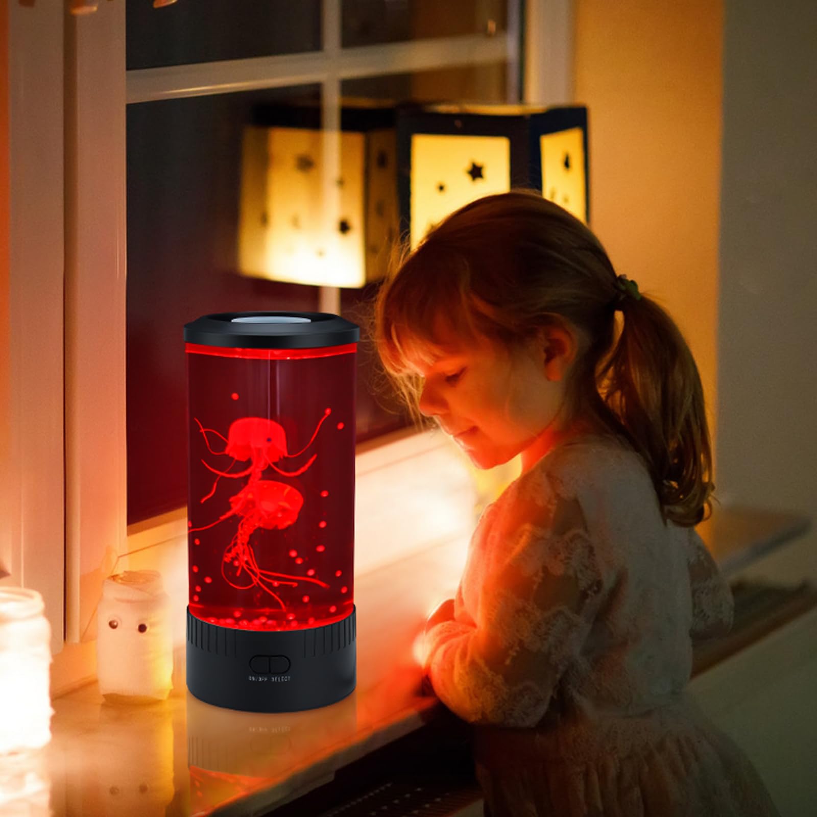 Cosney Jellyfish Lamp with decorative beads enhances underwater aesthetic