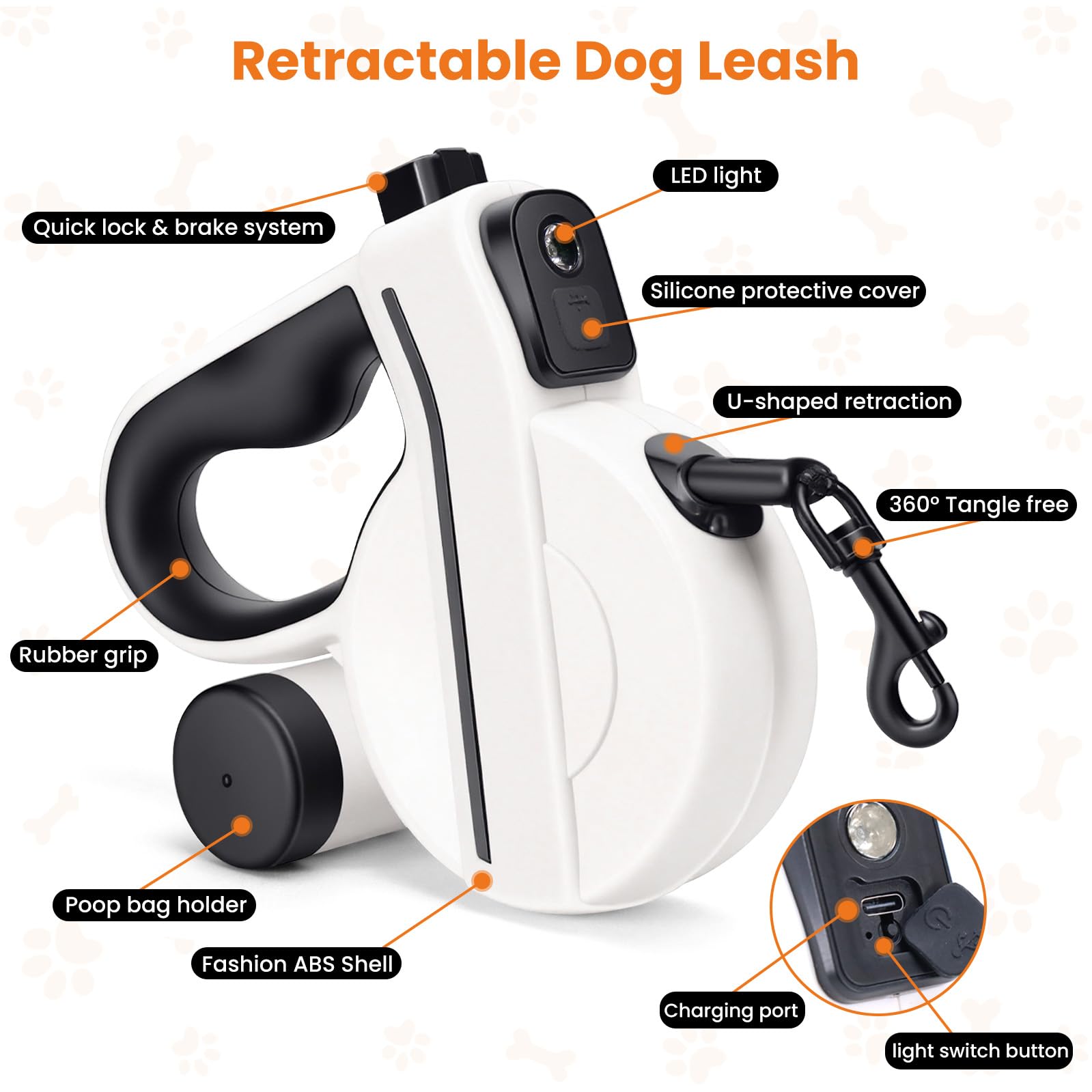 COSOWO detachable poop bag dispenser for quick mid-walk access