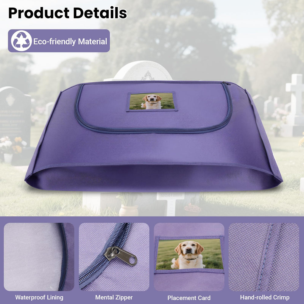 COSOWO small pet burial bag navy side view highlighting leak resistance.