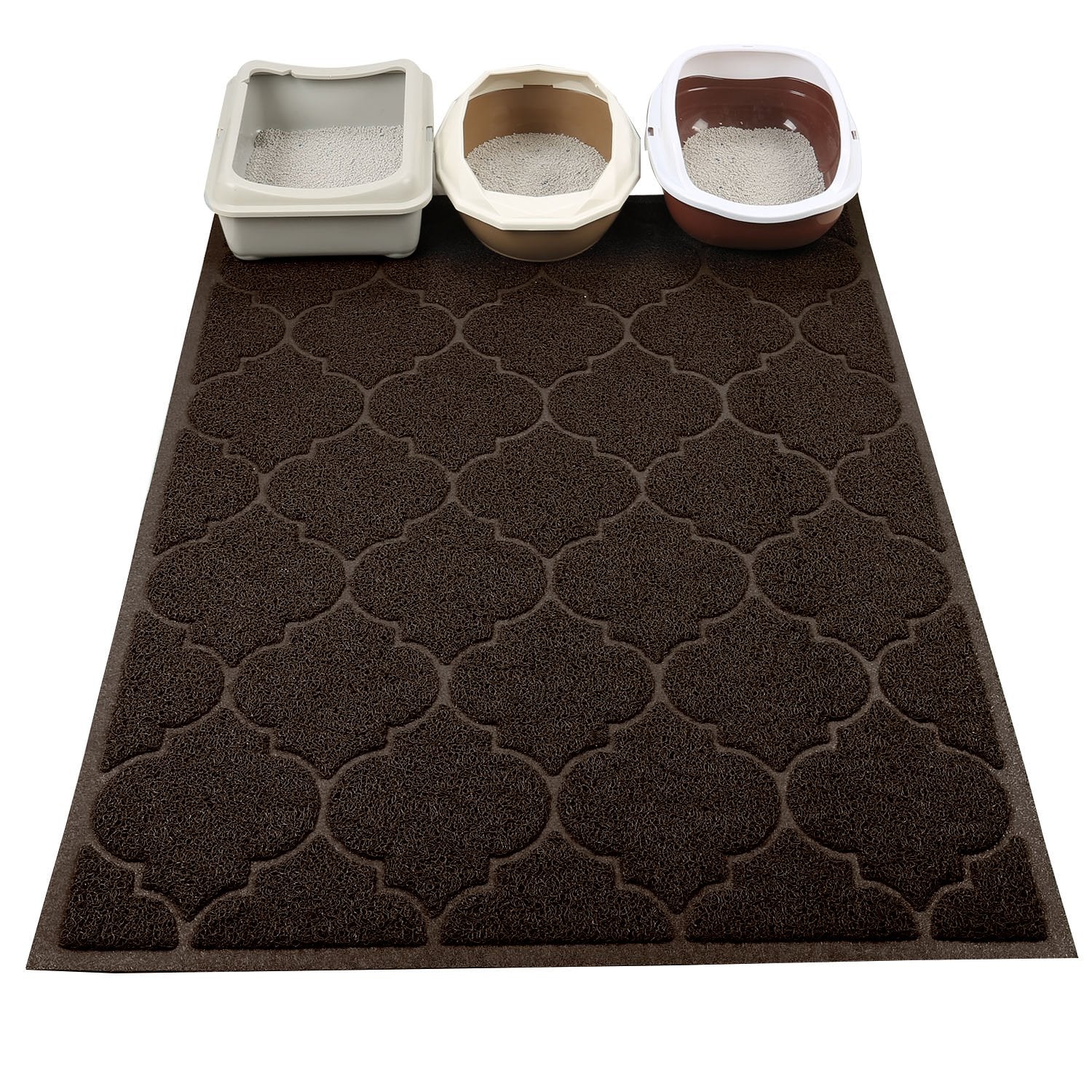 Cosyearn LittleTiger closeup grooved texture traps litter efficiently for cleaner floors.