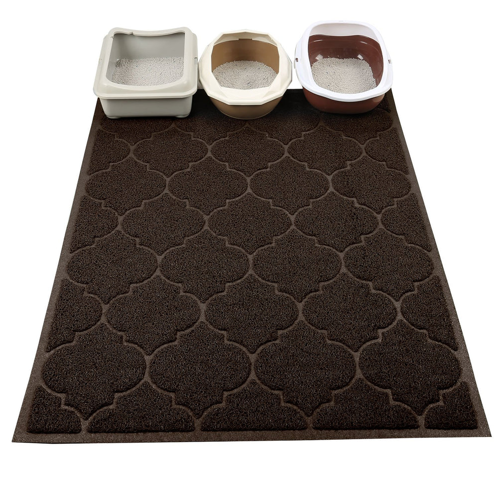 Cosyearn LittleTiger closeup grooved texture traps litter efficiently for cleaner floors.