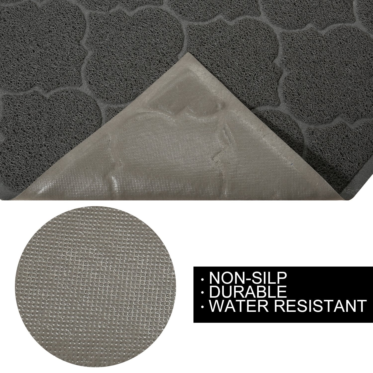 Cosyearn LittleTiger mat grooves capture litter from paws for cleaner floors.