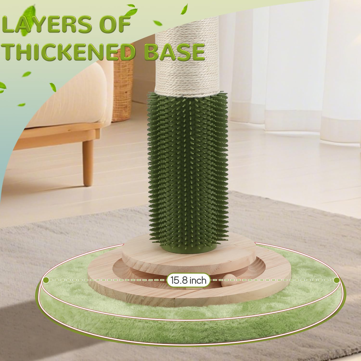 COUNER 3-layer base keeps the post steady during tall scratching sessions.