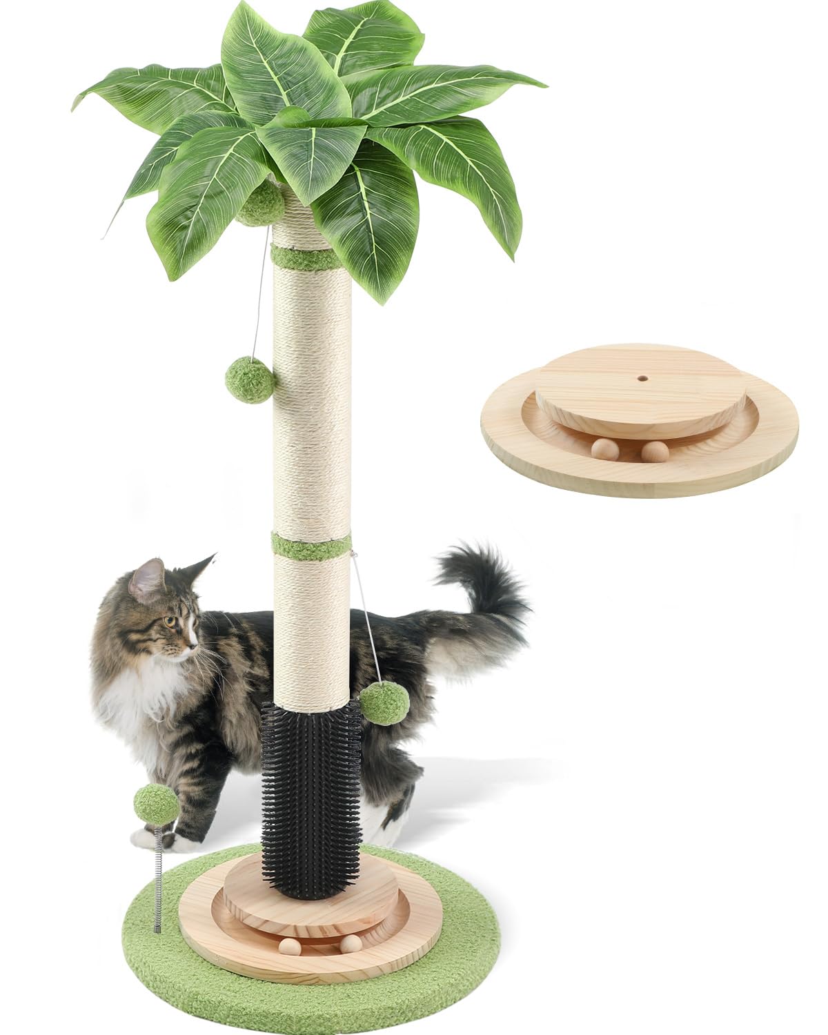 COUNER 39.4-inch tall cat scratching post with natural sisal for healthier nails and durable play.