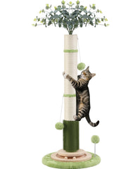 COUNER 45inch tall cat scratching post with solid wood base for stability indoors.