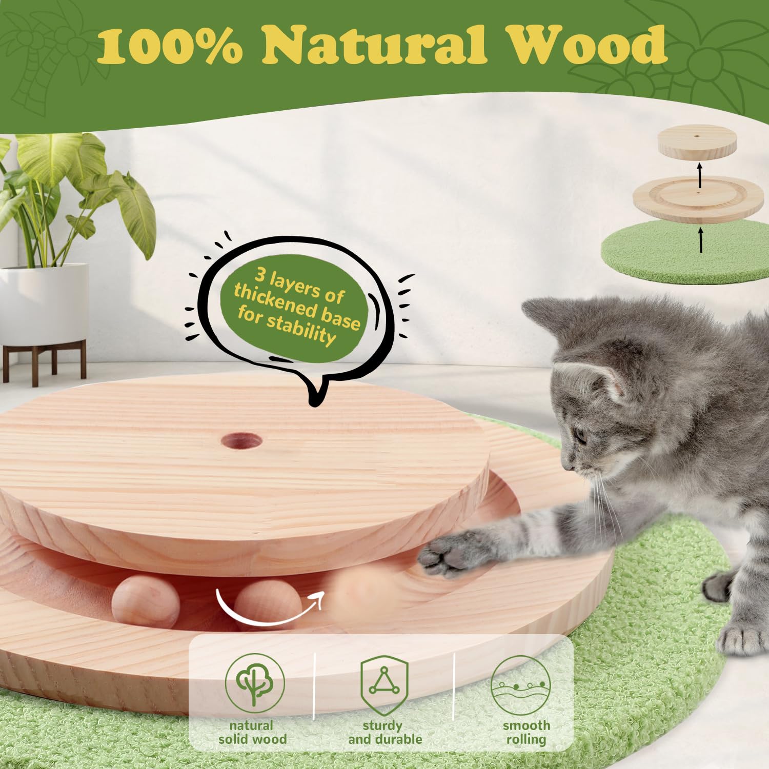 COUNER green tree-inspired design adds style while offering practical scratching space.